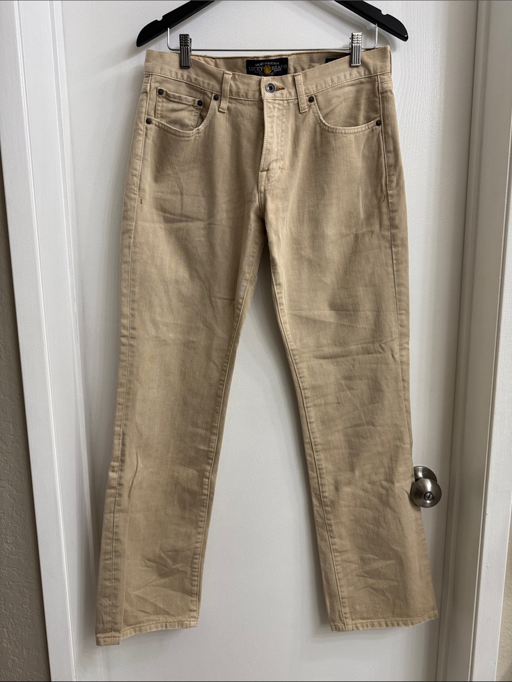 Lucky Brand Men's Straight Jeans in Light Tan